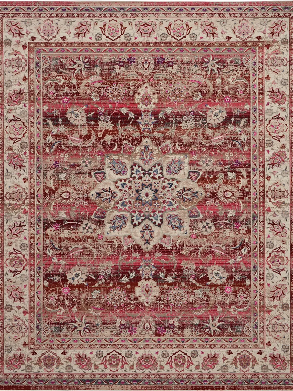 Vintage Kashan VKA01 Red 4' x Round Rug