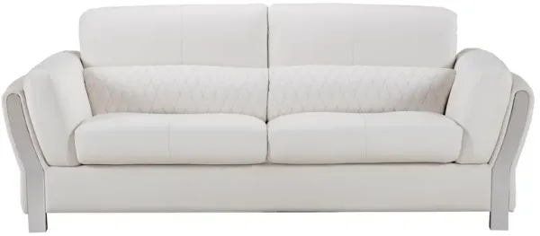 AE690 MODERN WHITE MICROFIBER LEATHER WITH LEATHER MATCH SOFA
