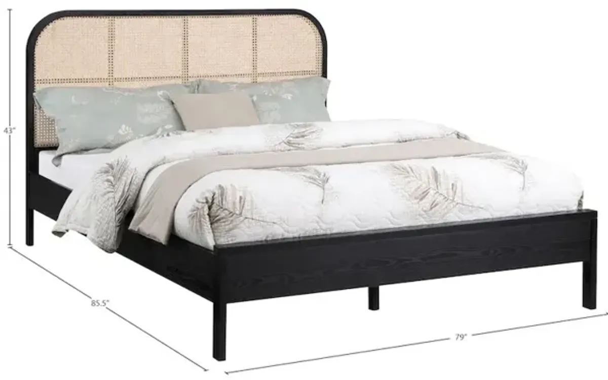 Meridian Furniture Siena Black Ash Wood King Bed
