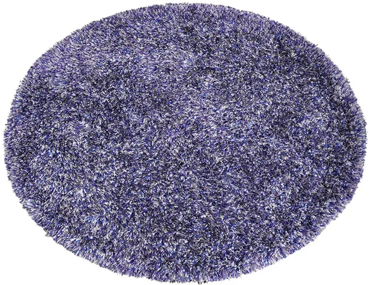 RUGSOTIC CARPETS HAND TUFTED SHAG POLYESTER ECO-FRIENDLY AREA RUGS  - 10'x10', Round, Blue White, Solid Plain Design, High Pile Thick Handmade Anti Skid Area Rugs for Living Room, Bed Room K00111