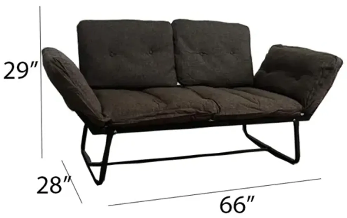 Violette Metal Frame Futon Loveseat