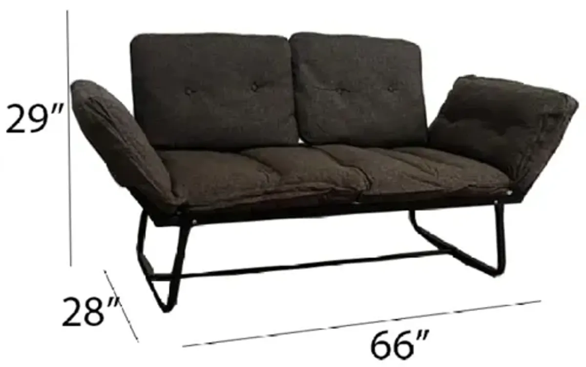 Violette Metal Frame Futon Loveseat