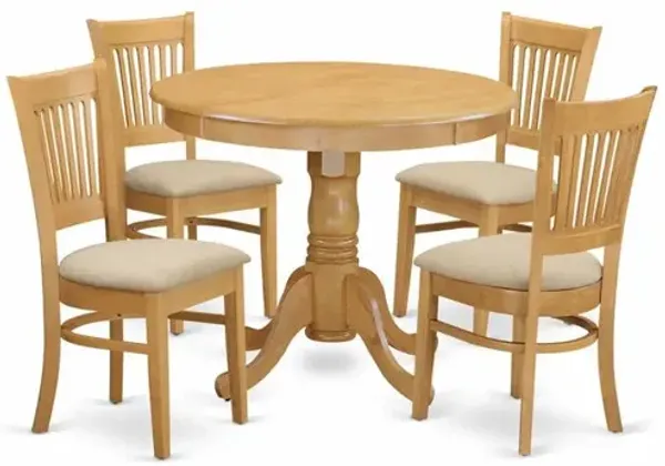 East West Furniture ANVA5-OAK-C 5 PC Dining room set - Dining Table and 4 Dining Chairs