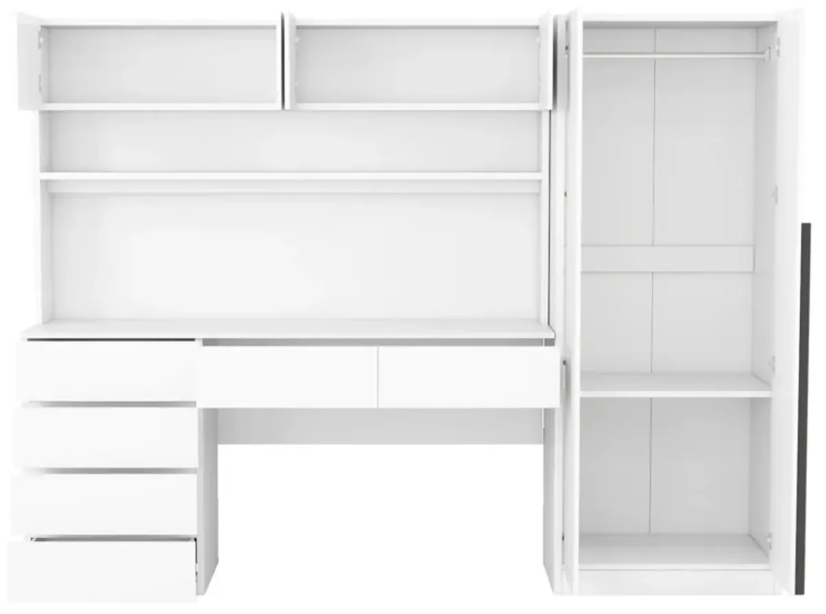 Merax Storage Desk Wardrobe for Bedroom