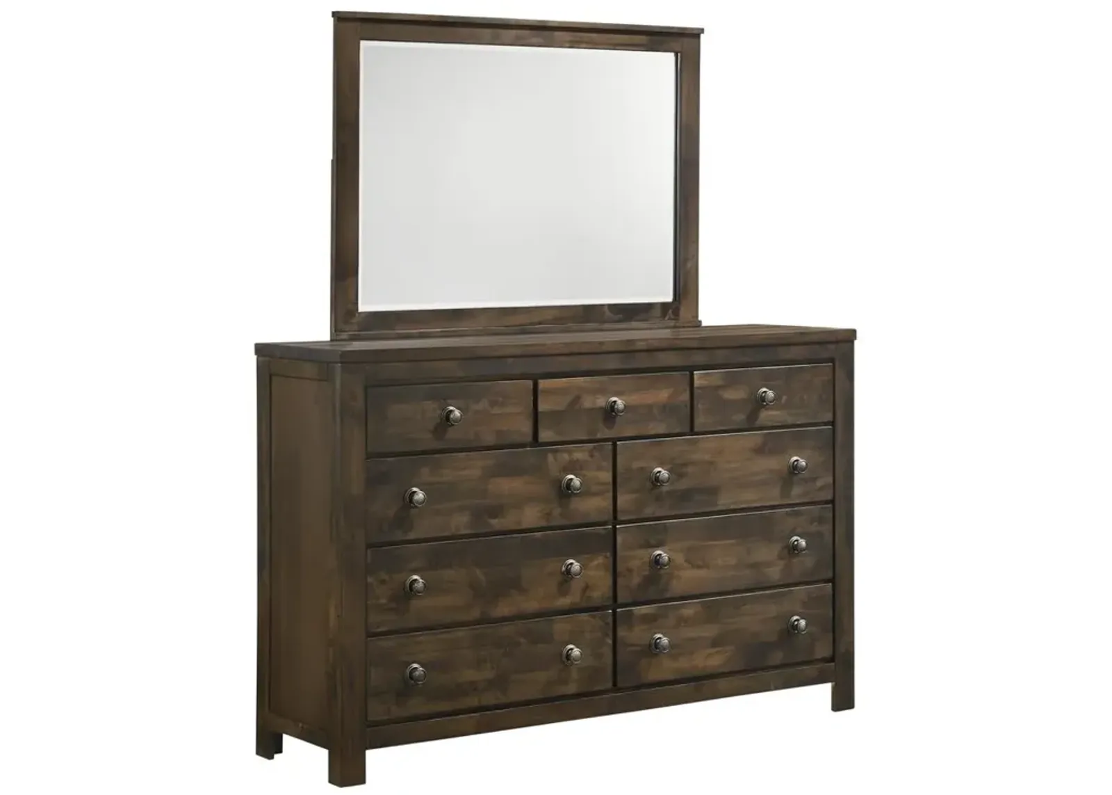 New Classic Furniture Furniture Blue Ridge Solid Wood 9-Drawer Dresser in Rustic Gray