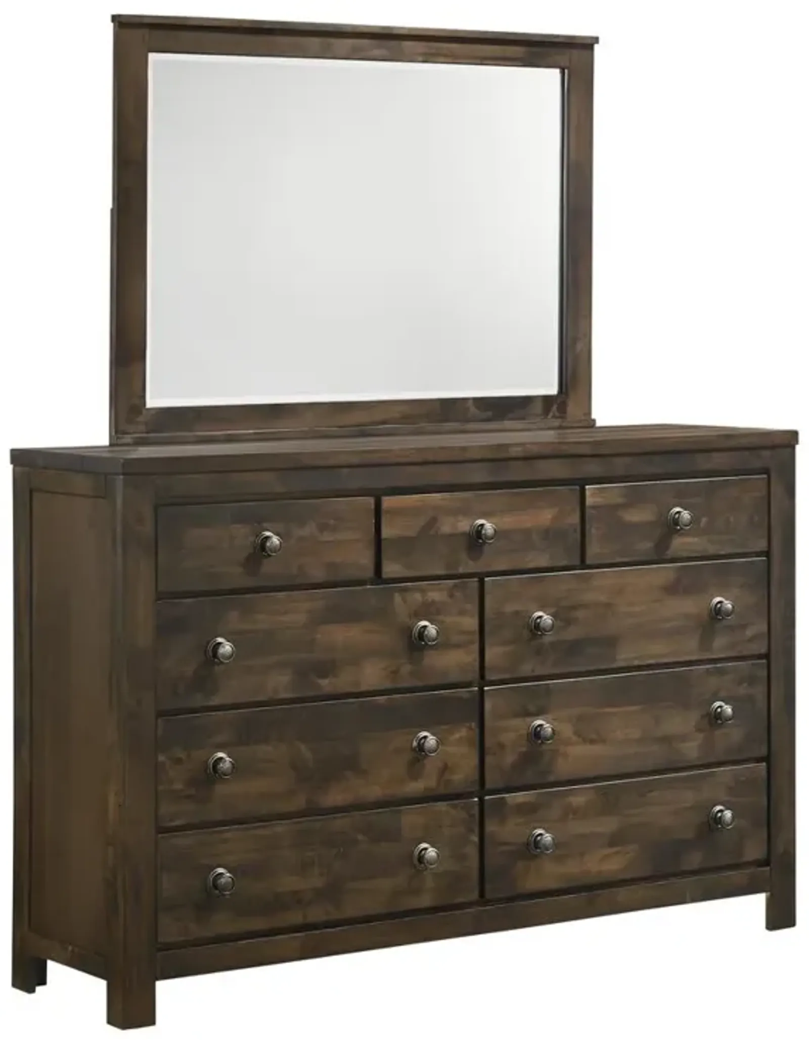 New Classic Furniture Furniture Blue Ridge Solid Wood 9-Drawer Dresser in Rustic Gray