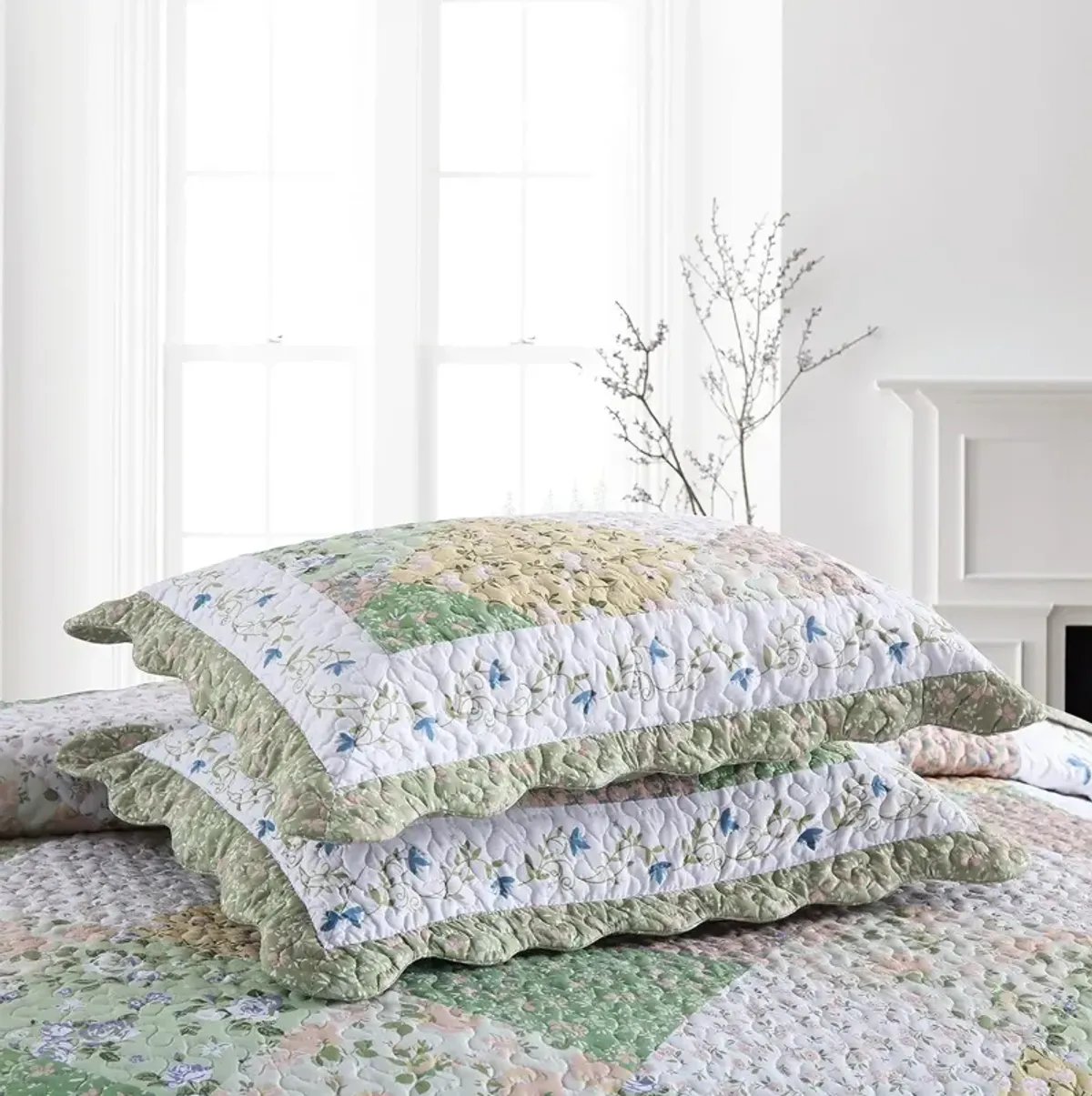 MarCielo 3 Piece Printed Quilt Bedspread Set