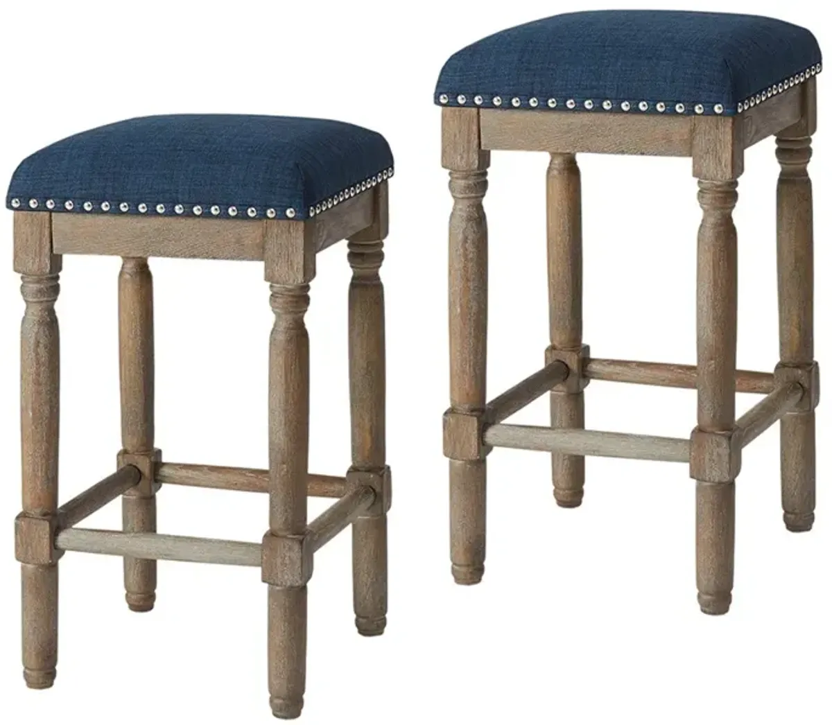 Gracie Mills Nielson Handcrafted Reclaimed Wood Counter Stool Set (Set of 2)