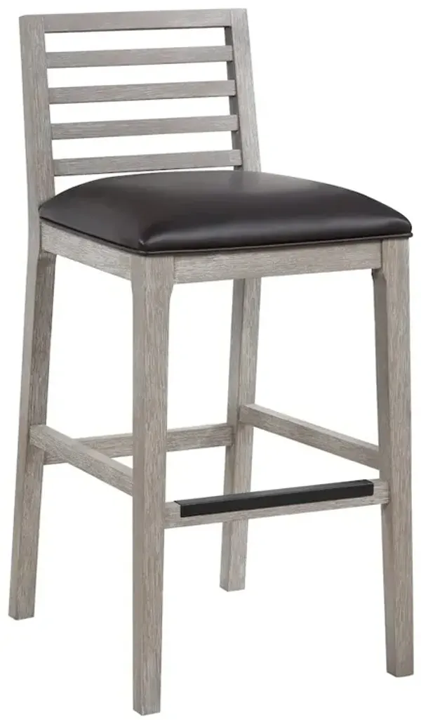 Siri 30" Wood Stool - Driftwood Grey