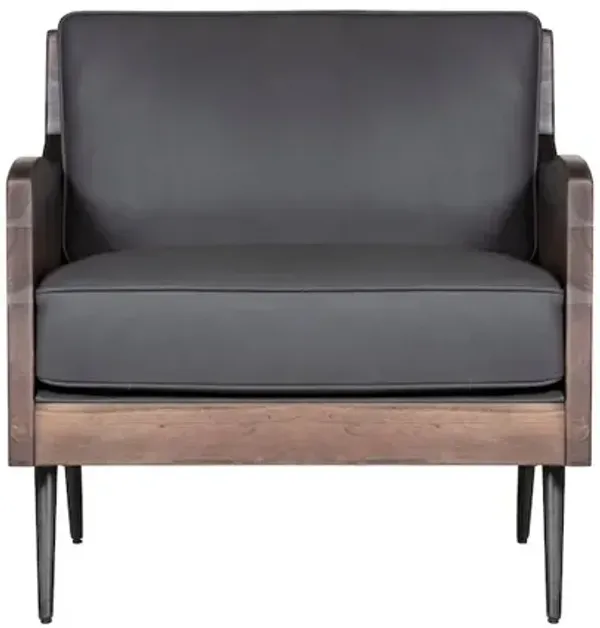 Jofran Karma Genuine Leather Solid Wood Rustic Accent Chair