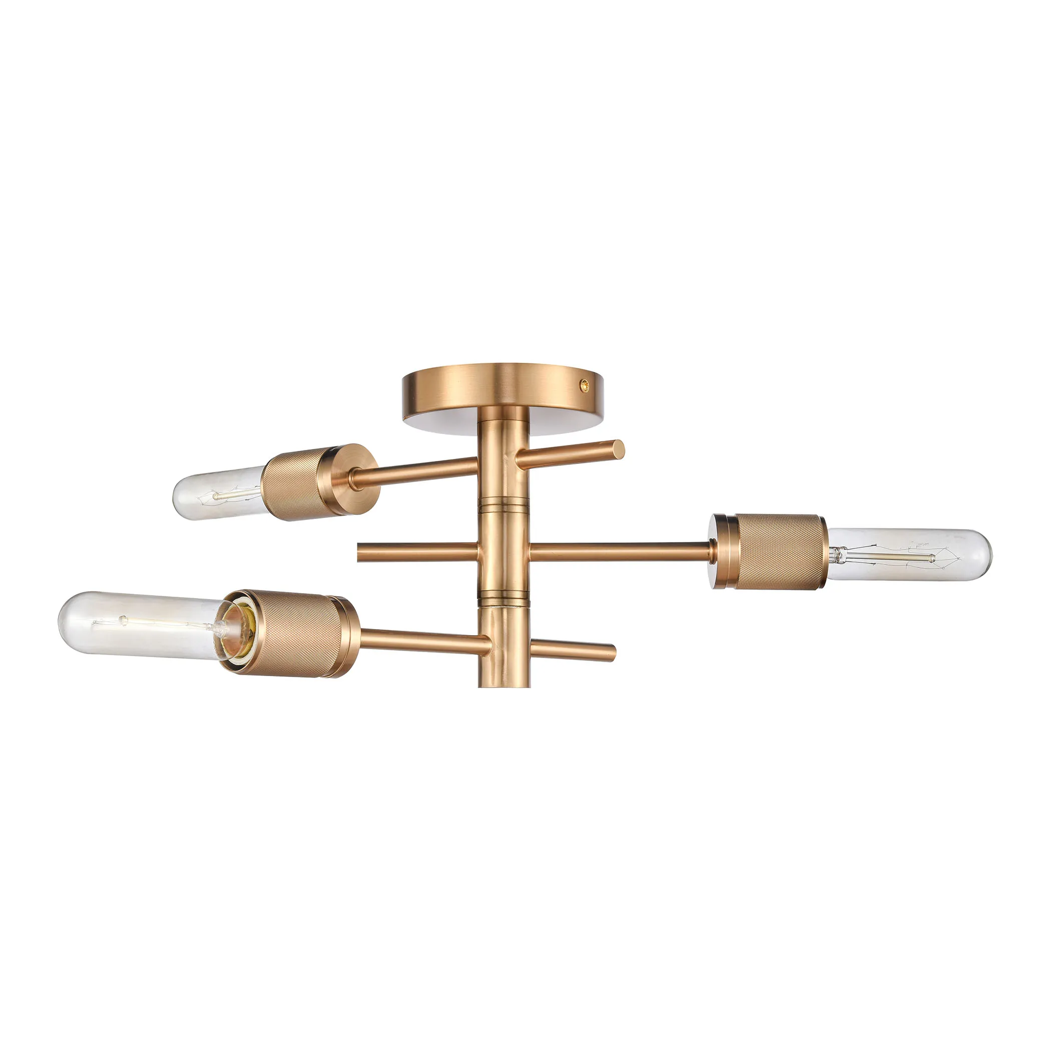 Module 15'' Gold Wide 3-Light Semi Flush Mount