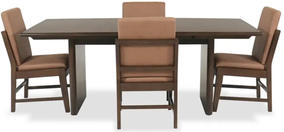 Brisbane 5-Piece Dining Set in Bozeman Brown