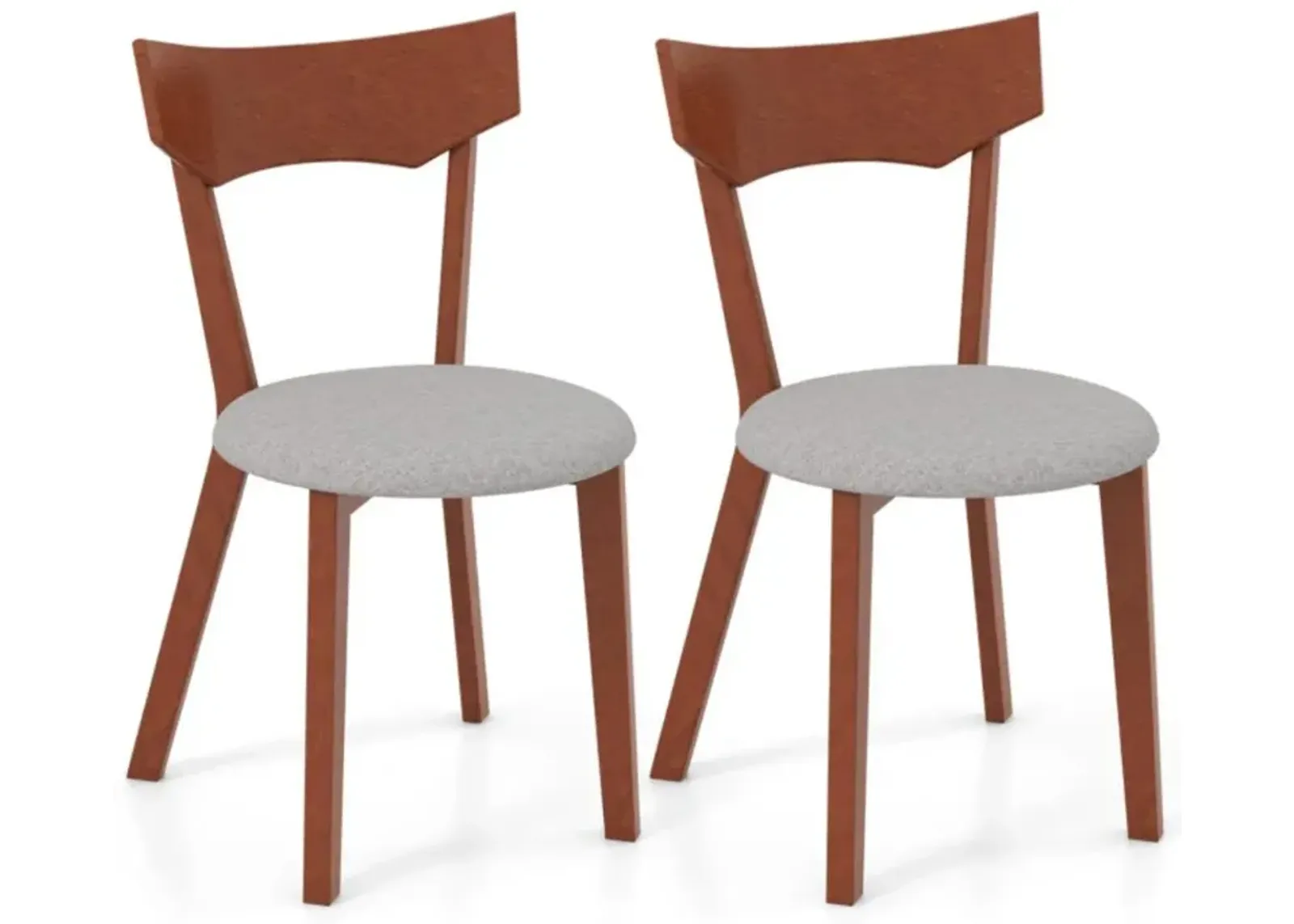 Hivvago Wooden Dining Chair Set of 2 with Rubber Wood Legs and Padded Seat Cushion