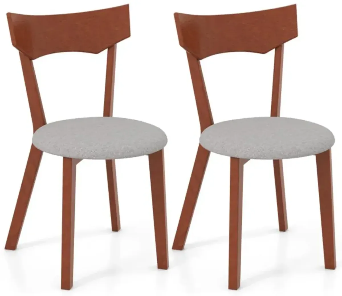 Hivvago Wooden Dining Chair Set of 2 with Rubber Wood Legs and Padded Seat Cushion