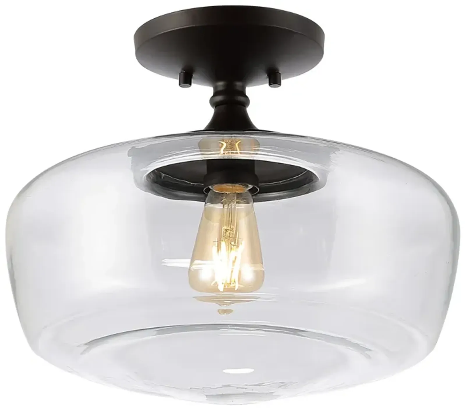 Marfa Glass/Iron Farmhouse Modern LED Flush Mount