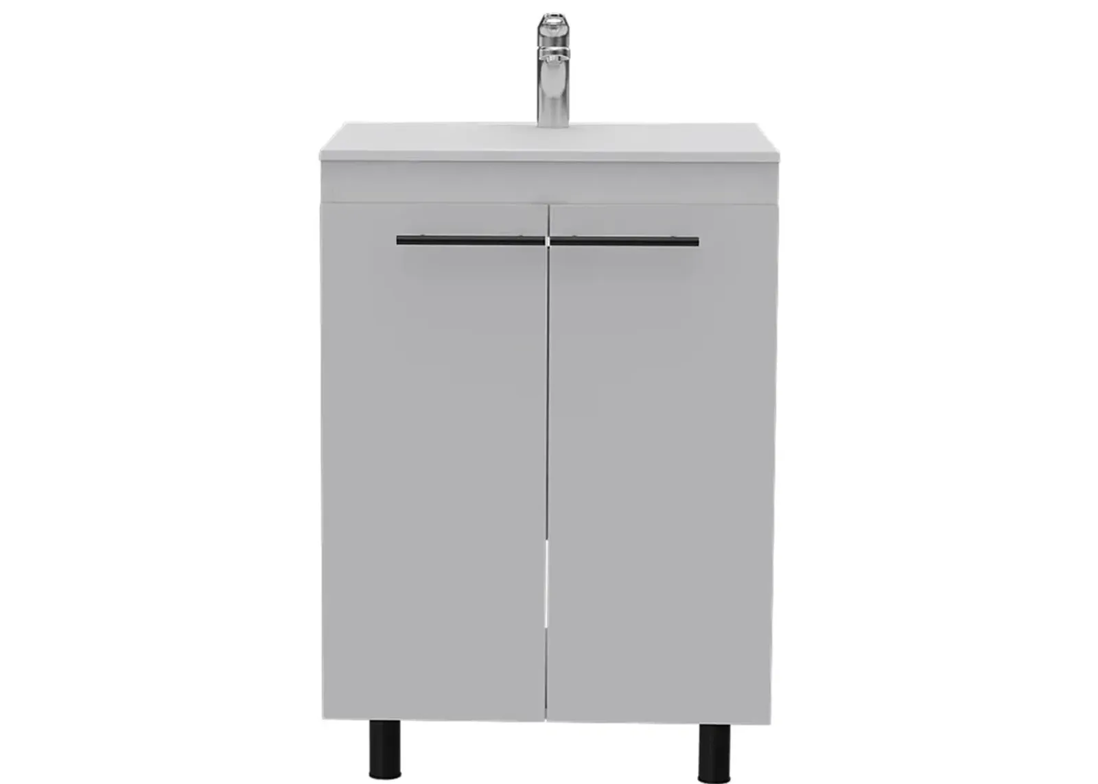 Sienna 2-Door Rectangle Freestanding Vanity Cabinet White