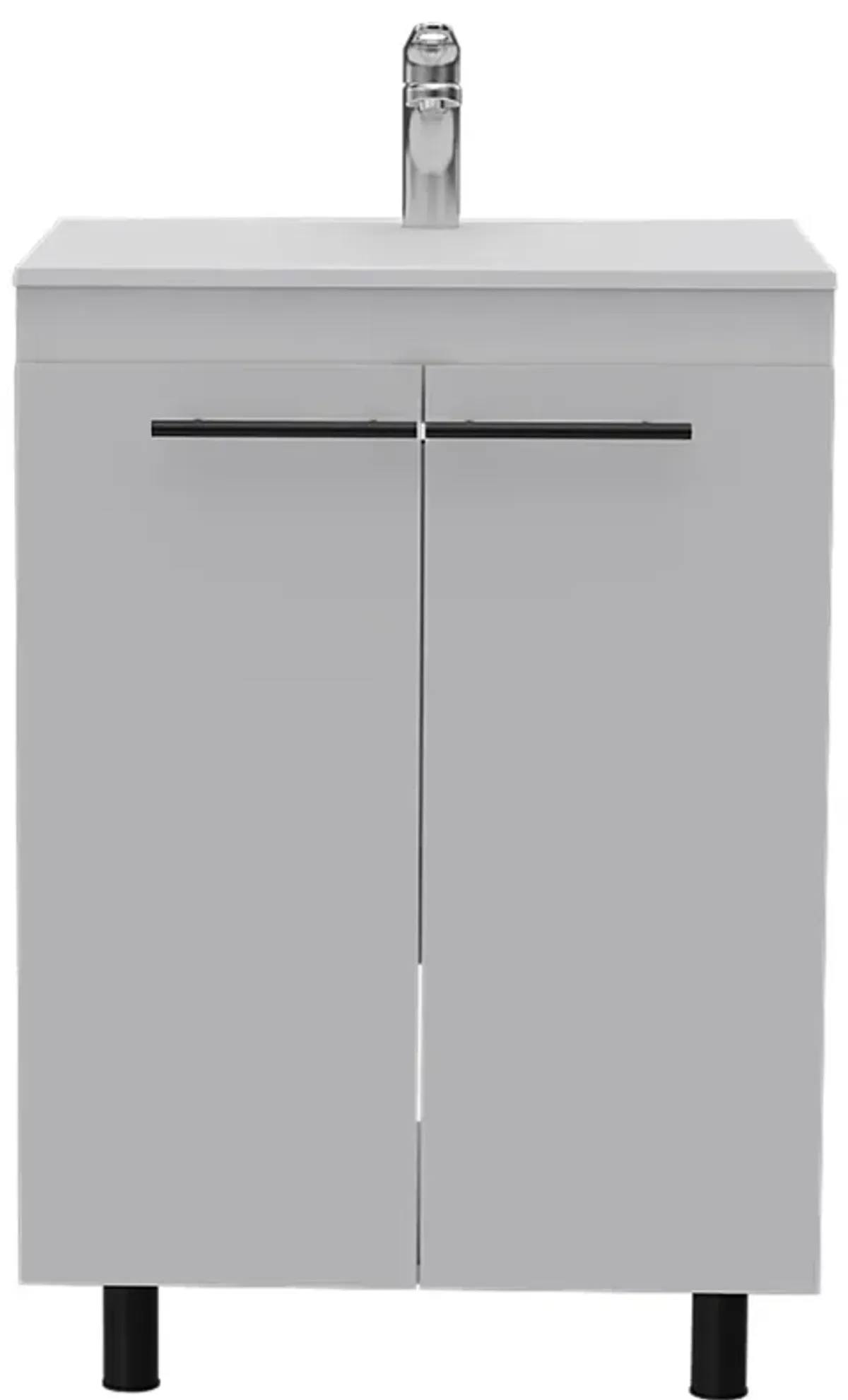 Sienna 2-Door Rectangle Freestanding Vanity Cabinet White