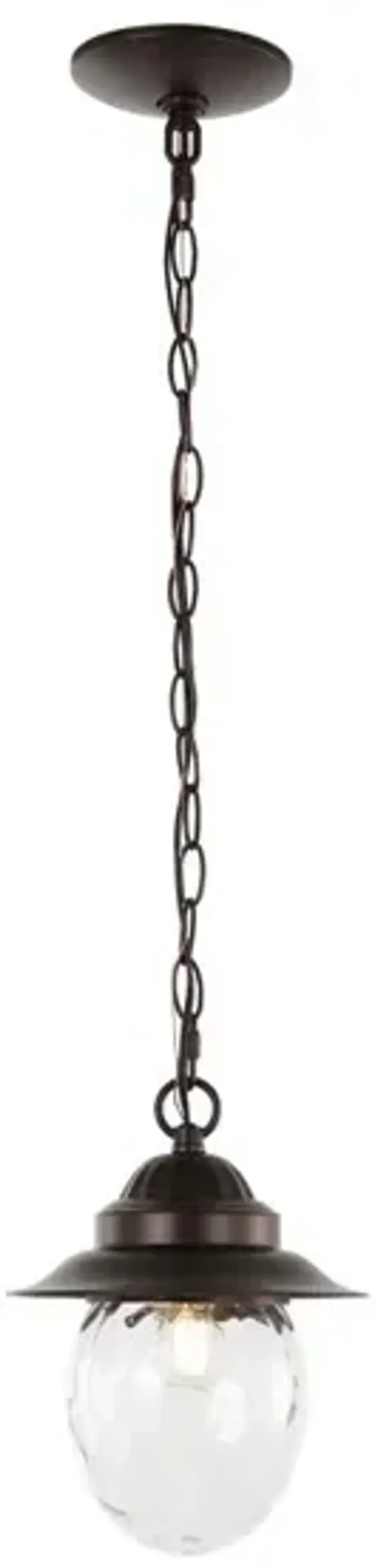 Manteo 8.25" 1-Light Farmhouse Industrial Iron/Glass Outdoor LED Pendant