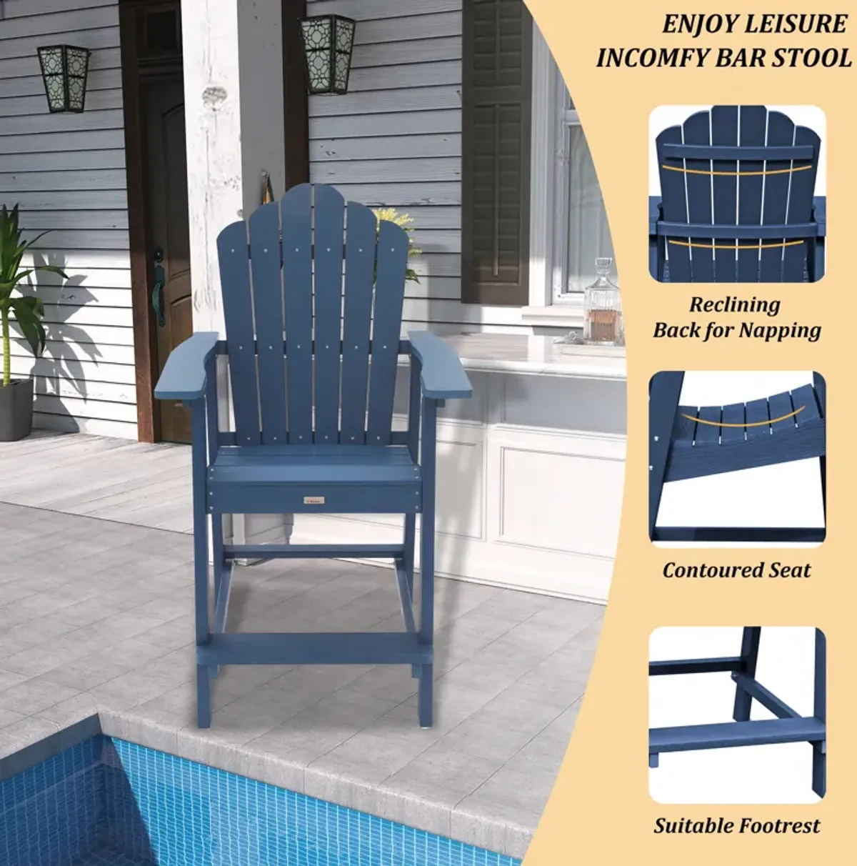 MONDAWE  2 Piece Outdoor Porch Chairs with 2 in. Hole Connecting Tray