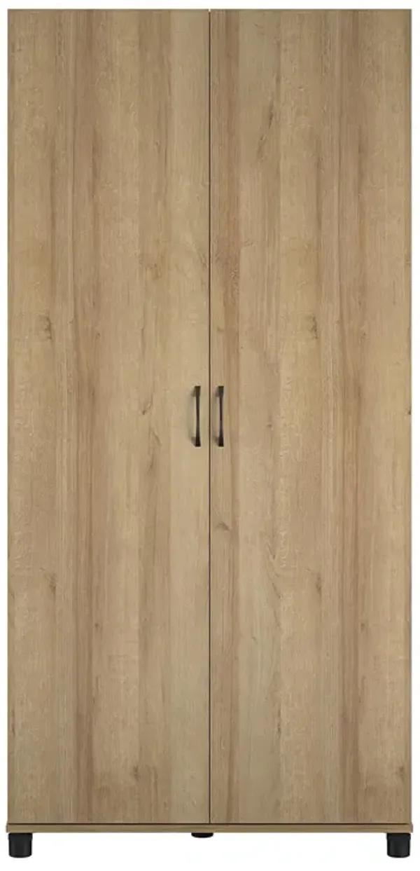 RealRooms Basin 36" 2 Door Utility Storage Cabinet, Black