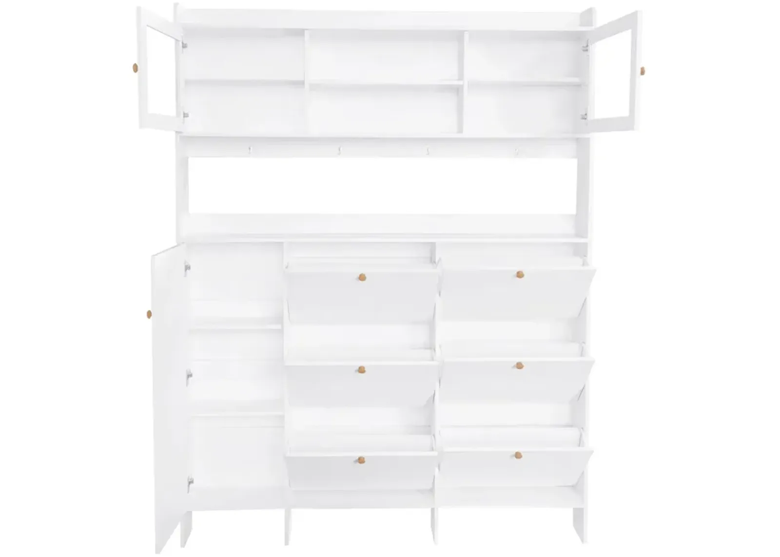 Merax 6 Flip Drawers Shoe Cabinet with Storage Shelf