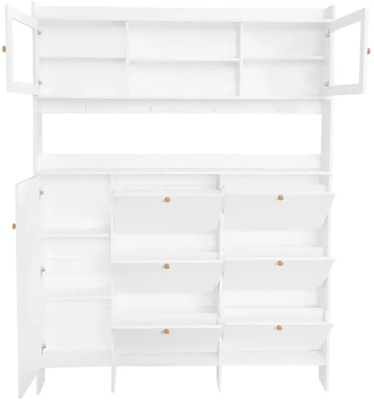 Merax 6 Flip Drawers Shoe Cabinet with Storage Shelf