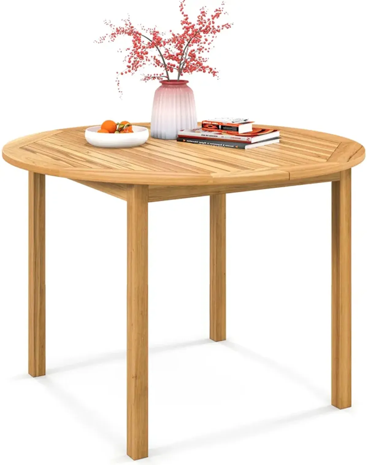 4-Person Large Round Outdoor Dining Table