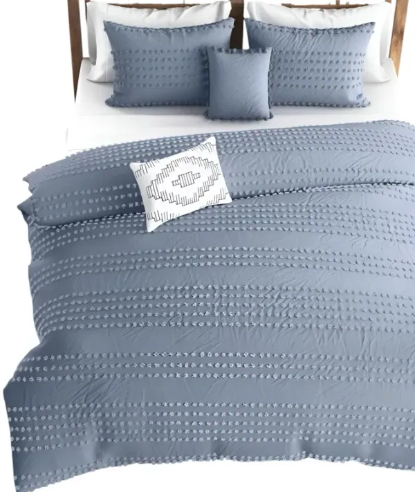 100% Cotton 5-Piece Clip Dot Boho Comforter Set – Cozy, Textured Bedding for a Chic Room