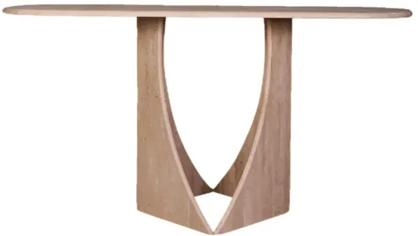 Manchot Travertine Console Table 59" 35.4"H