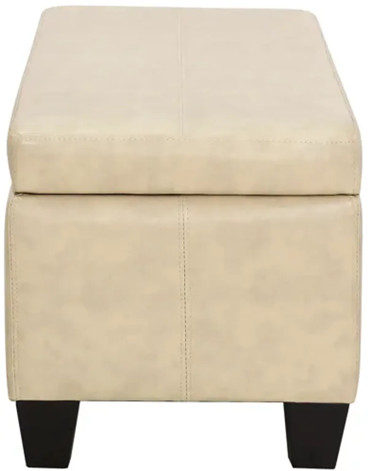 WestinTrends 42" Wide Faux Leather Rectangle Ottoman With Storage