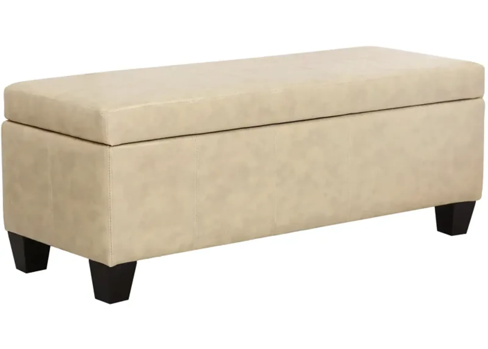 WestinTrends 42" Wide Faux Leather Rectangle Ottoman With Storage