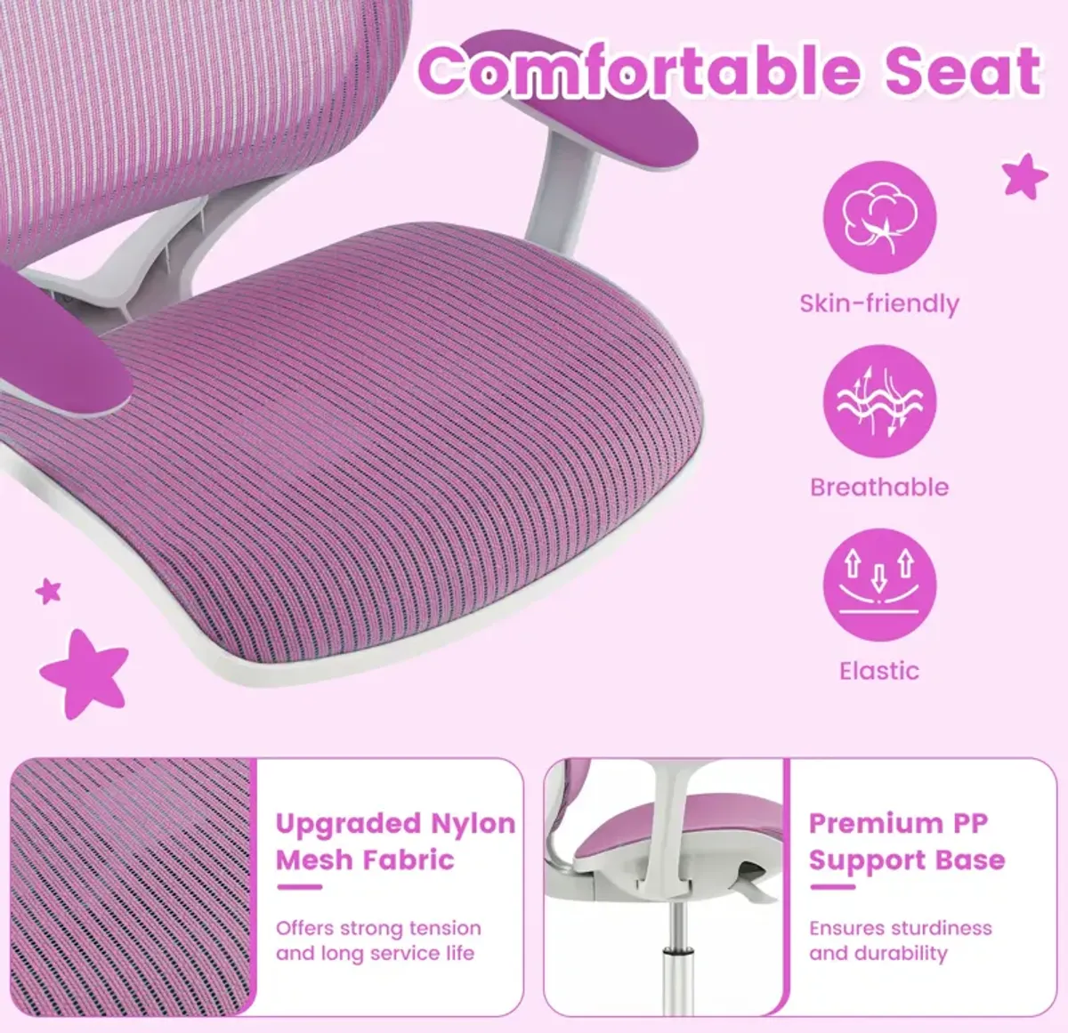 Swivel Mesh Children Computer Chair with Adjustable Height