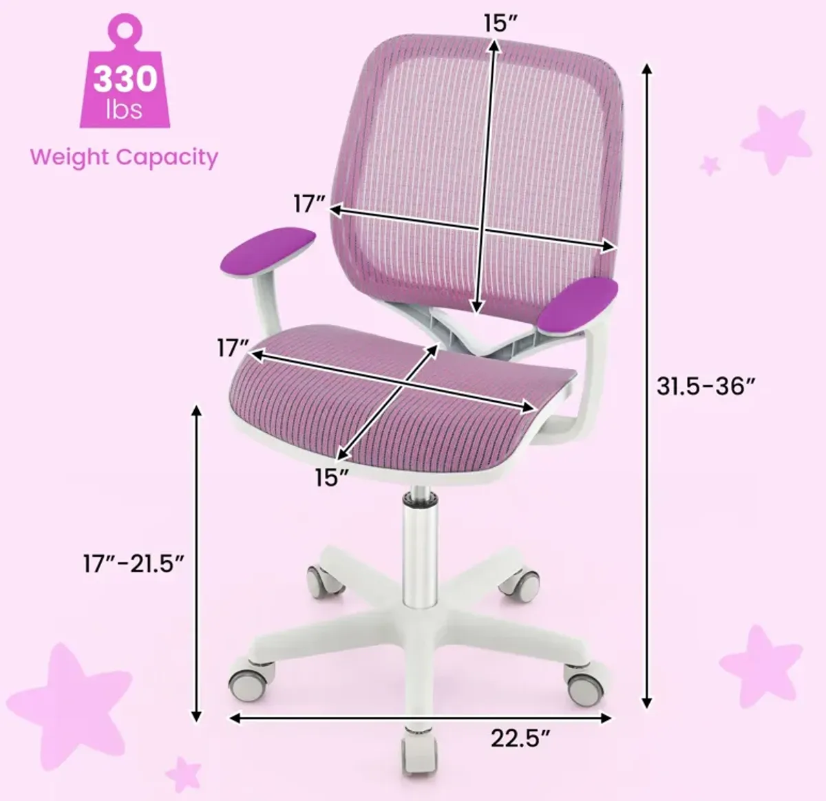 Swivel Mesh Children Computer Chair with Adjustable Height