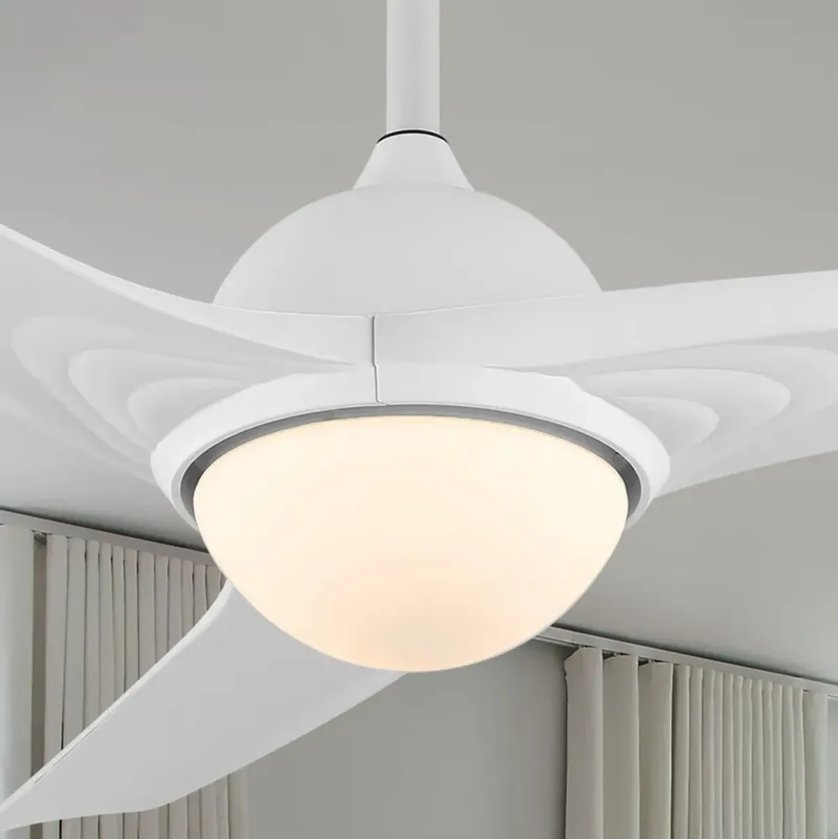 Sully Contemporary Industrial Iron/Plastic Integrated LED Ceiling Fan