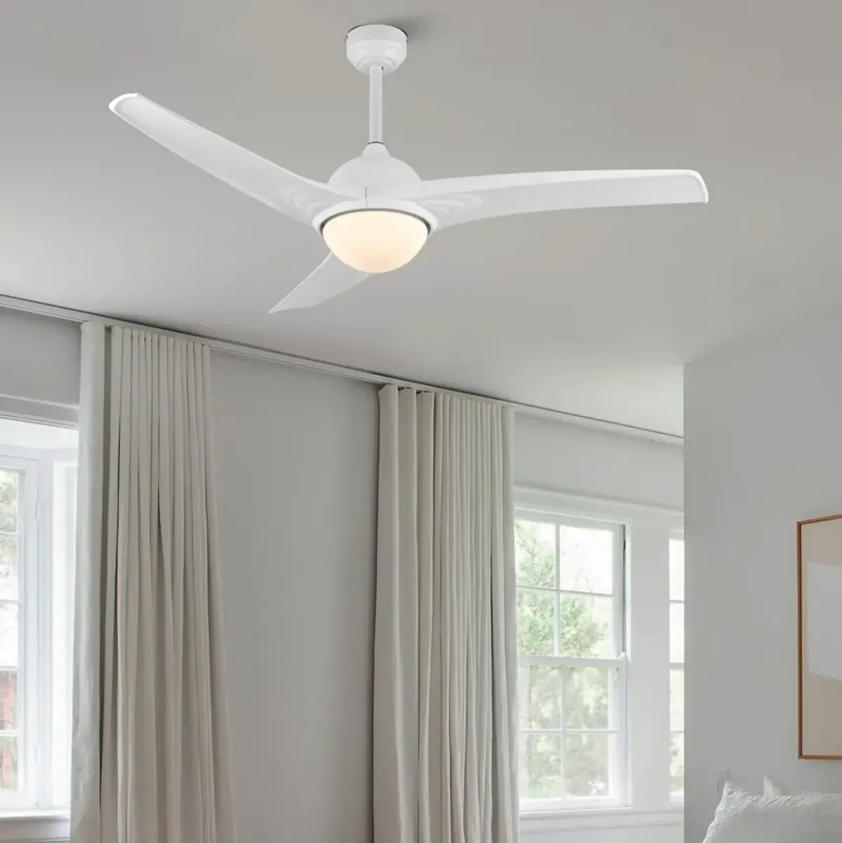 Sully Contemporary Industrial Iron/Plastic Integrated LED Ceiling Fan