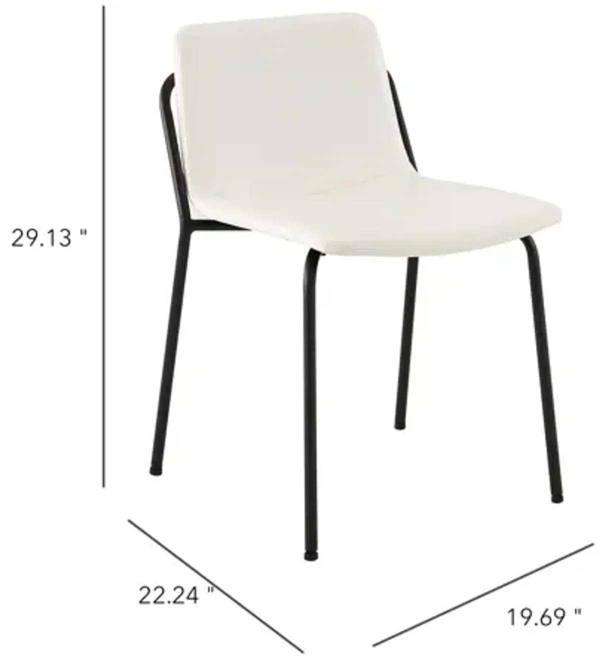 Modern PU Leather Metal Dining Chair, Set of 4