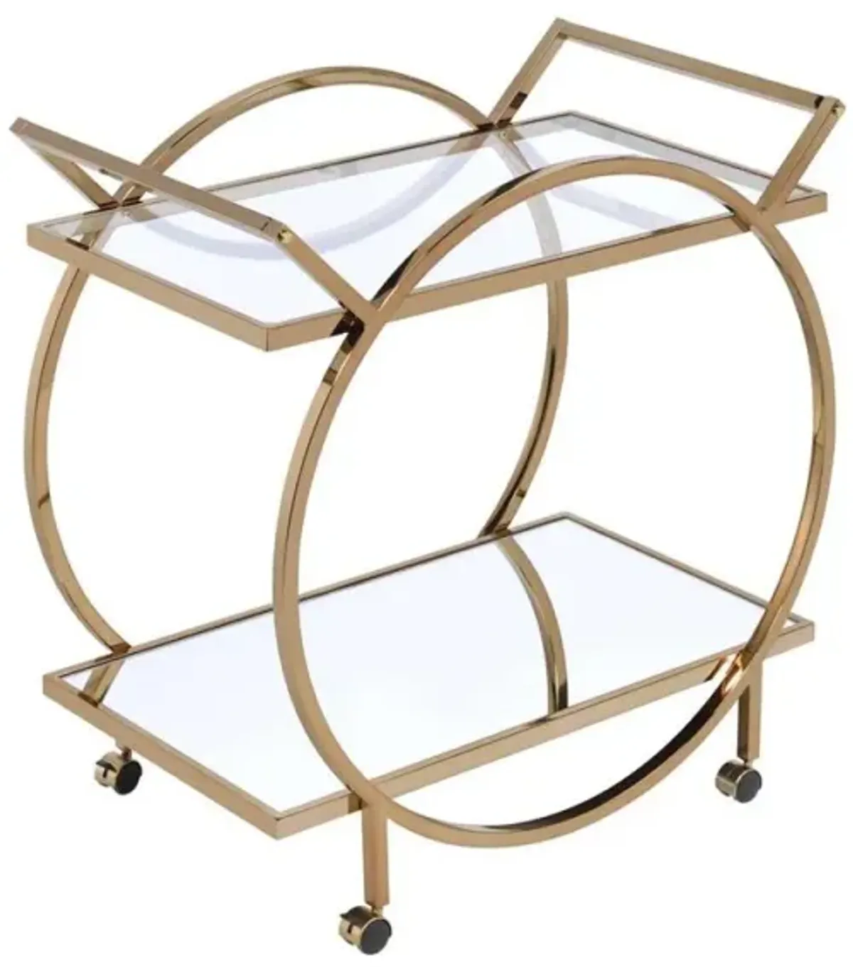 Traverse Serving Cart, Champagne & Mirro