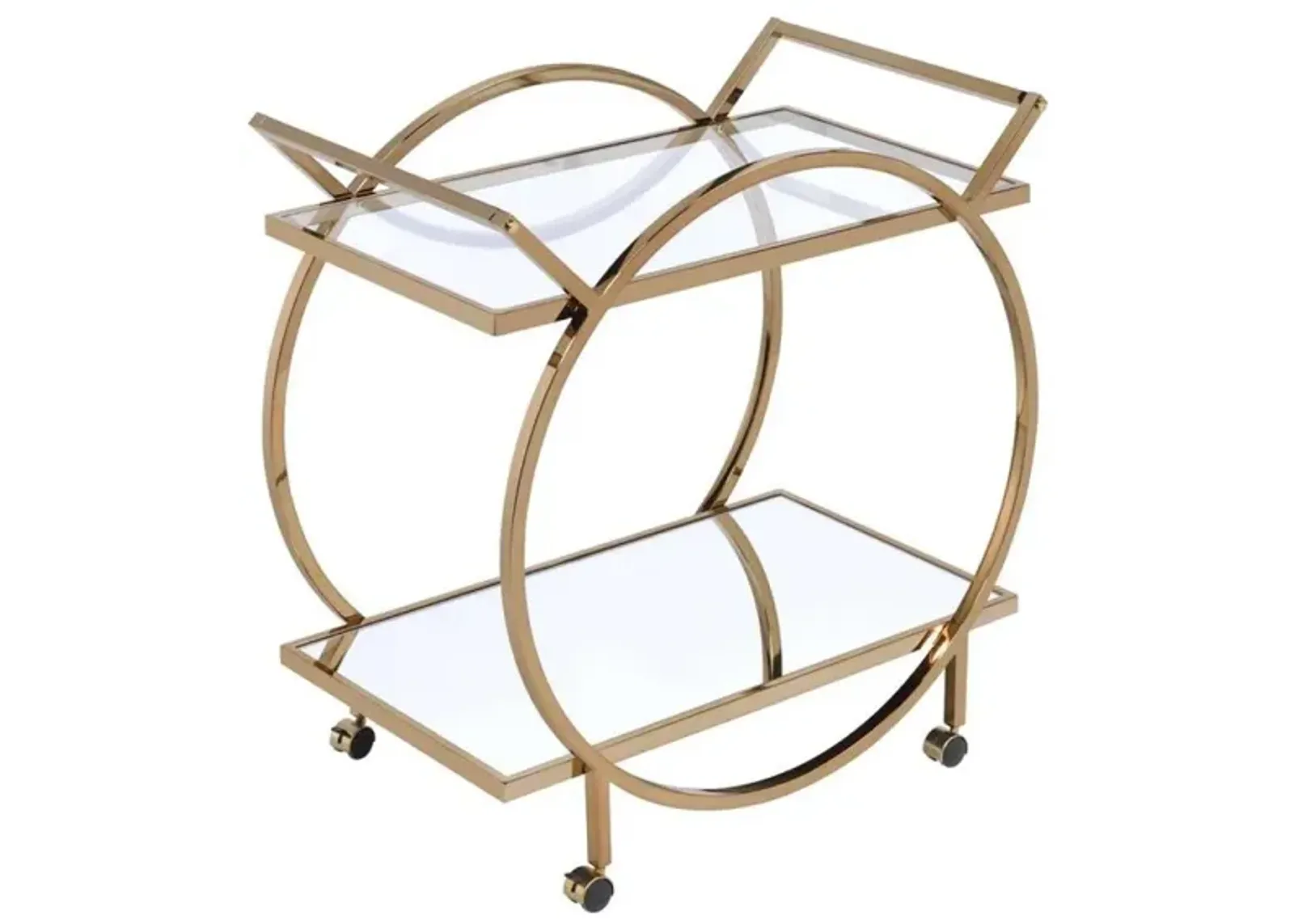 Traverse Serving Cart, Champagne & Mirro