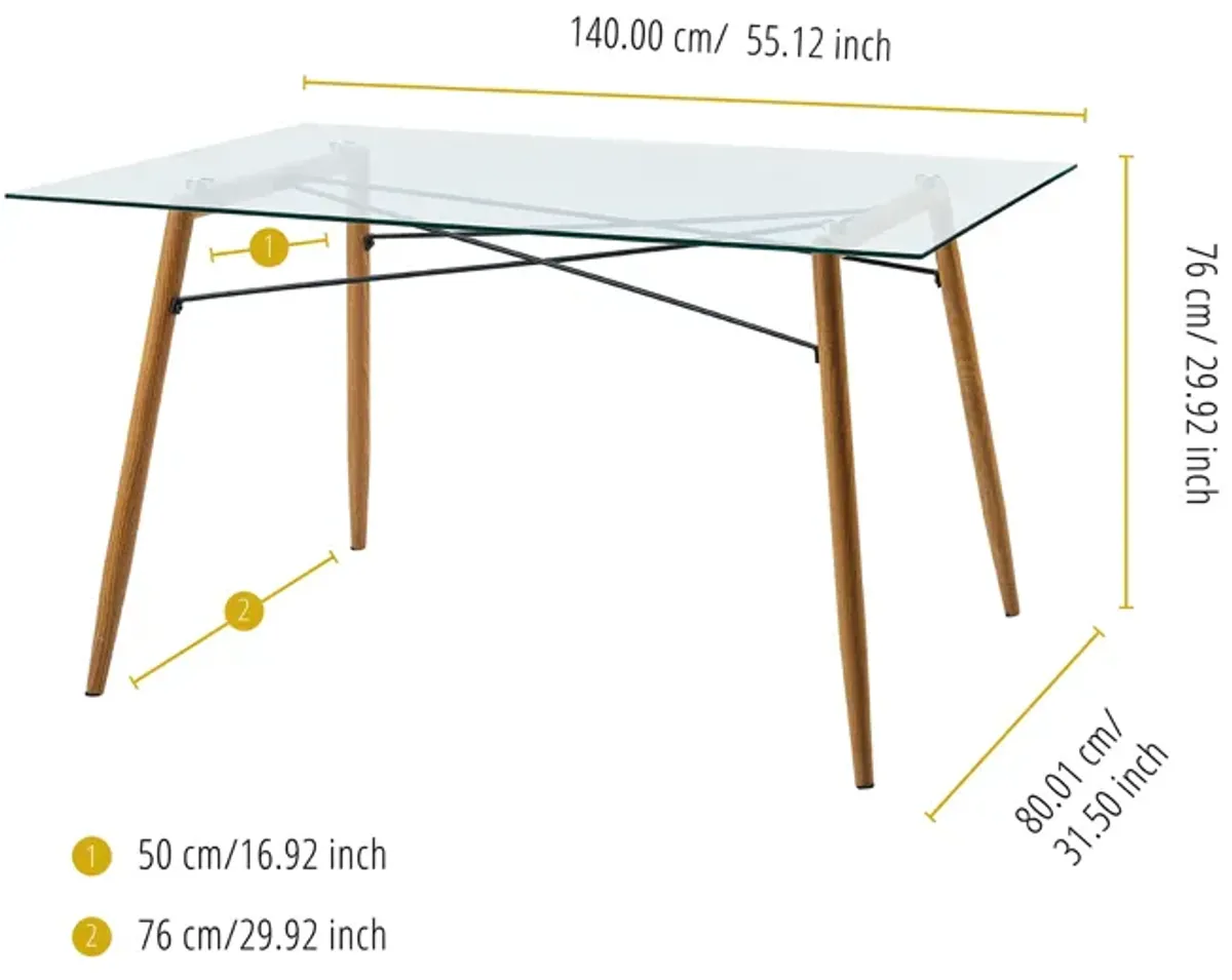 Teamson Home - Minimalista Glass Dining Table