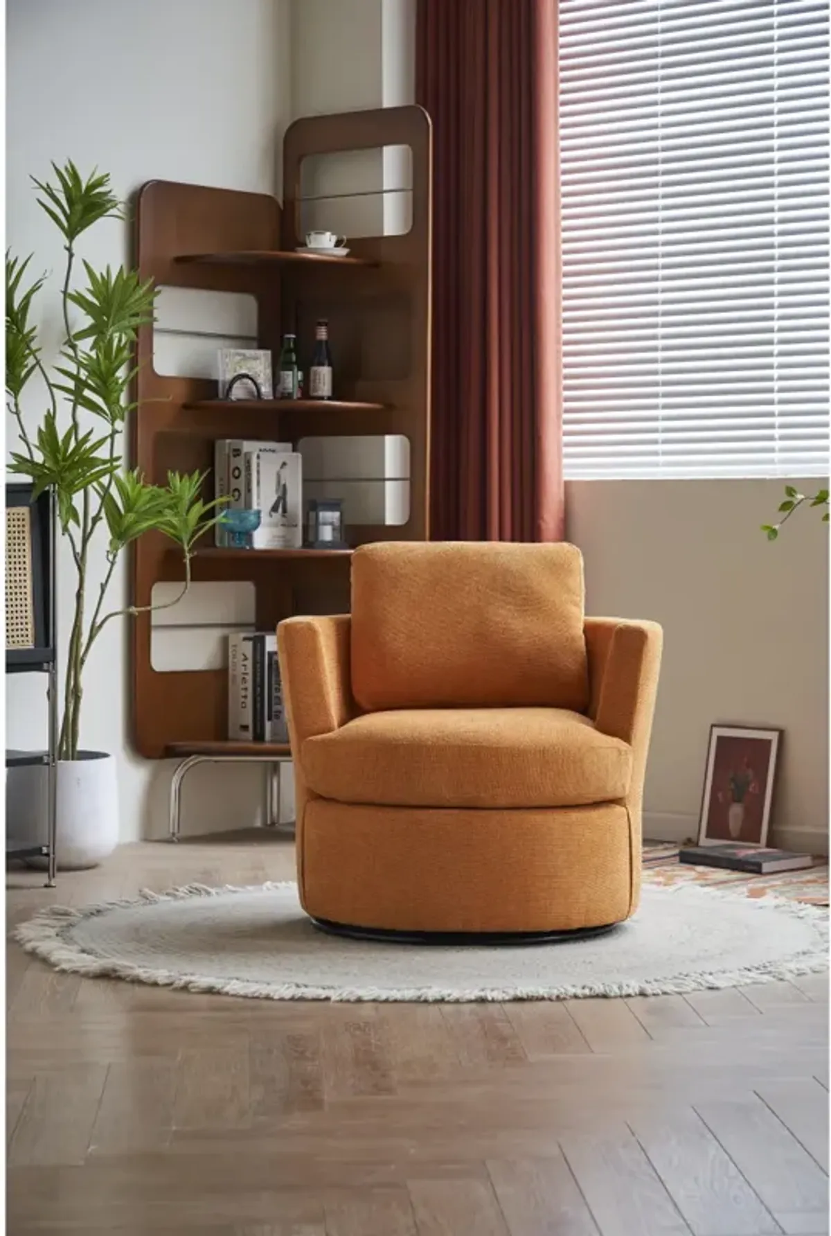 Yellow Swivel Accent Chair for Living Room or Office