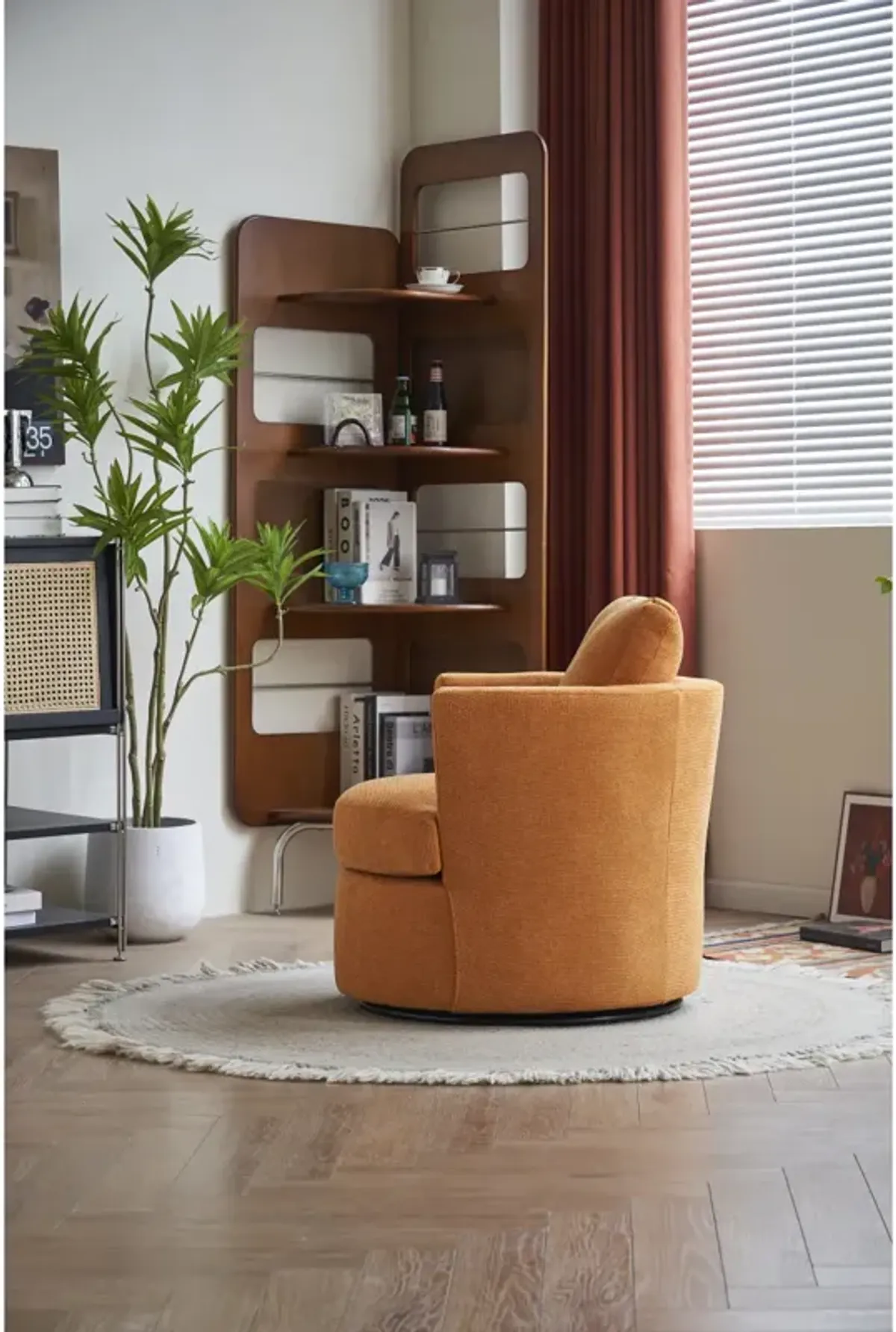 Yellow Swivel Accent Chair for Living Room or Office