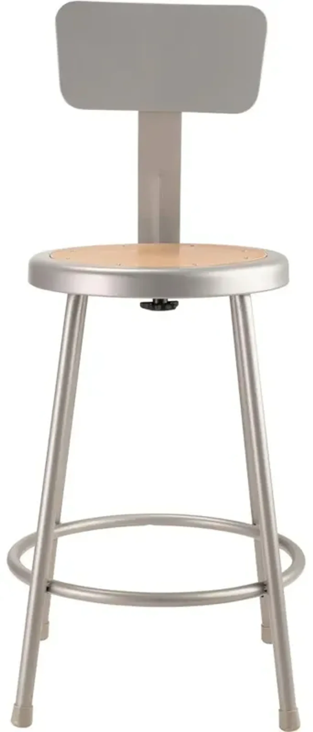 NPS® 24"Heavy Duty Steel Stool With Backrest, Grey