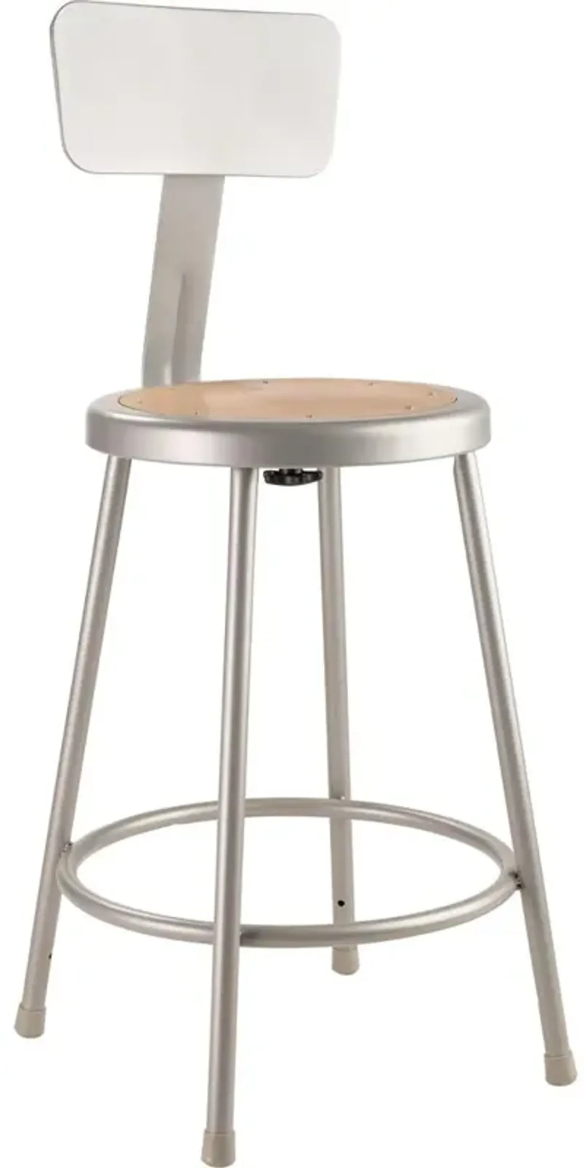 NPS® 24"Heavy Duty Steel Stool With Backrest, Grey