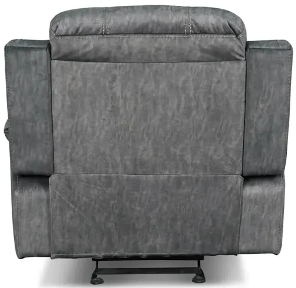 New Classic Furniture Furniture Tango Polyester Fabric Glider Recliner in Shadow Gray
