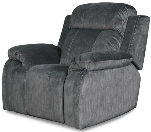 New Classic Furniture Furniture Tango Polyester Fabric Glider Recliner in Shadow Gray