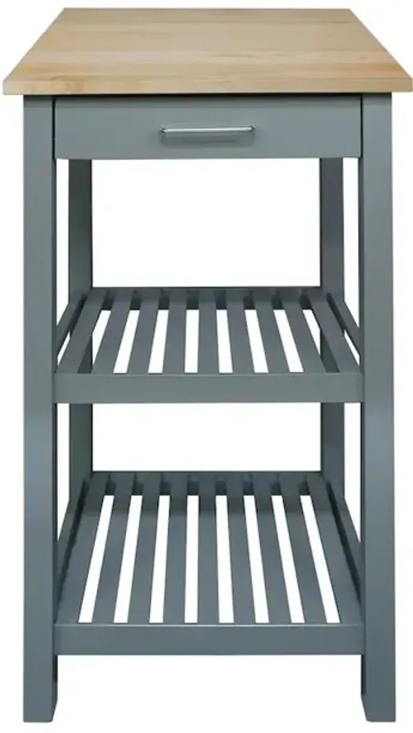 Casual Home Sunrise Kitchen Island with Solid Wood Top - Slate Gray