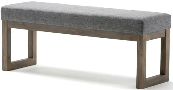Modern Upholstered Accent Bench Ottoman with Fabric Seat