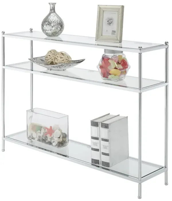 Royal Crest 3 Tier Glass Console Table