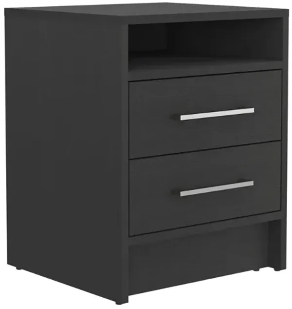 DEPOT E-SHOP Leyva Nightstand, Two Drawers, Superior Top, White