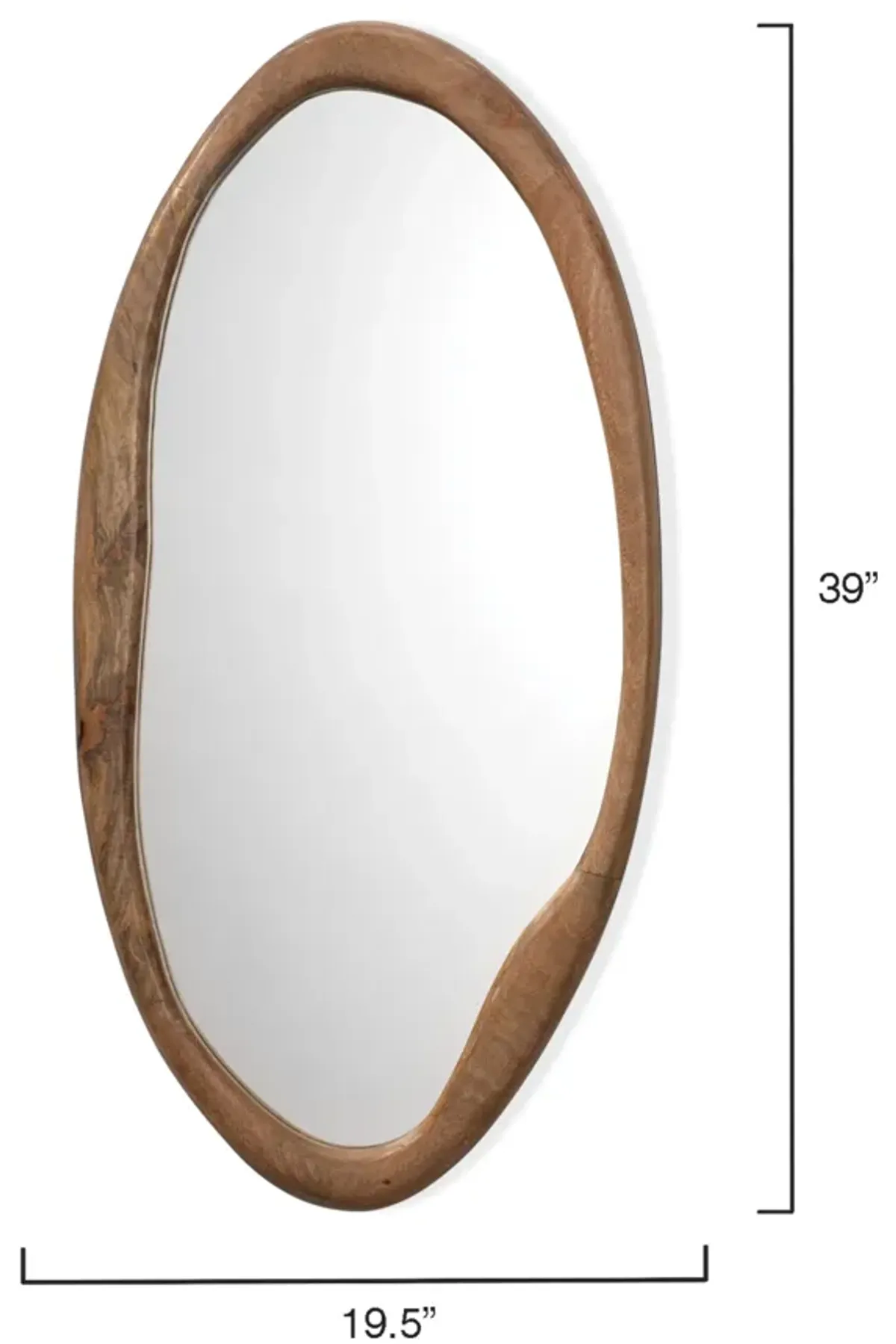 Organic Mango Wood Oval Mirror